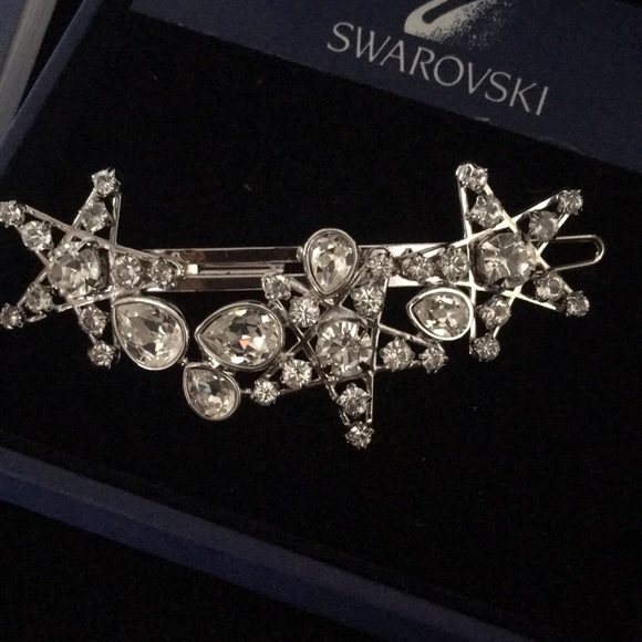Swarovski Accessories - Swarovski Star and Pear Shape Stone Hair Barrette